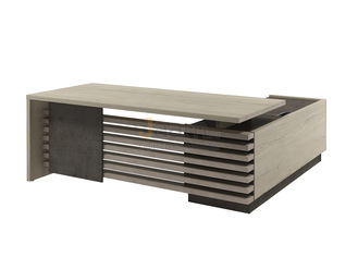 Кабинет руководителя Стол руководителя на ЛДСП опорах с опорной тумбой левый Z-220