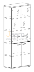 Мебель для персонала Офисный шкаф для документов со стеклянными дверьми в алюминиевой рамке А4 9380