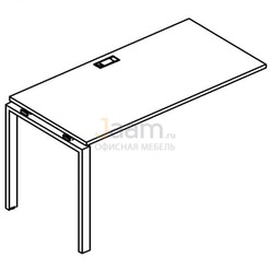 Мебель для персонала Секция стола рабочей станции на металлокаркасе UNO Б1 015-1 БП