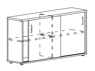 Мебель для персонала Офисный шкаф-купе низкий (для 2-х столов 70) 303 БП