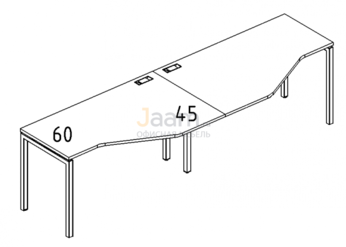 Мебель для персонала Рабочая станция со столами эргономичными "Техно" на металлокаркасе DUE Б2 051-2 БП