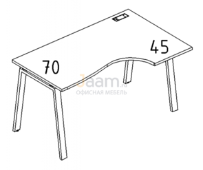 Мебель для персонала Стол эргономичный правый "Классика" на металлокаркасе TRE Б3 044 БП