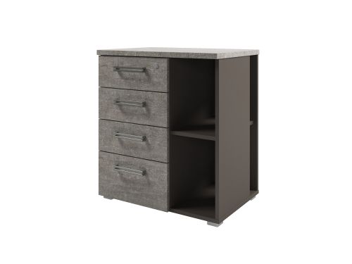 Тумба приставная с нишей Solution D-222 672x460x750 (Бетон/ТрюфельБежевый)