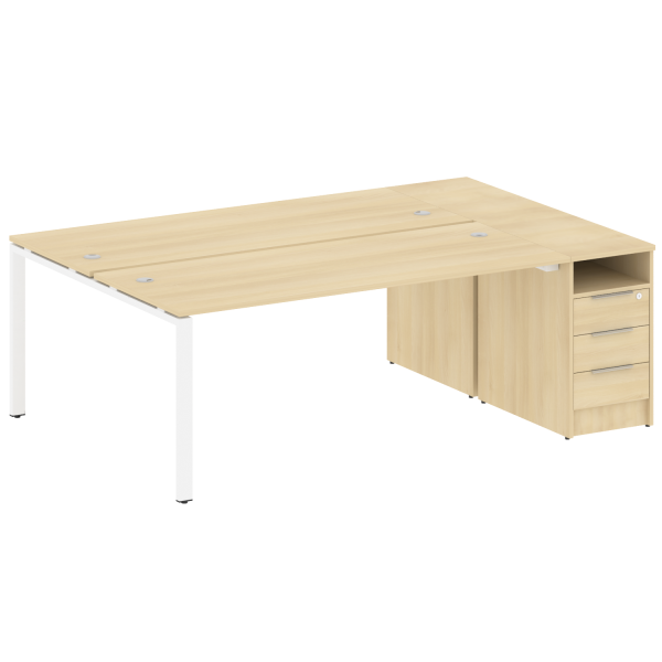 Рабочая станция с опорной тумбой Metal System Style БП.РС-СТП-2.5 2212x1475x750