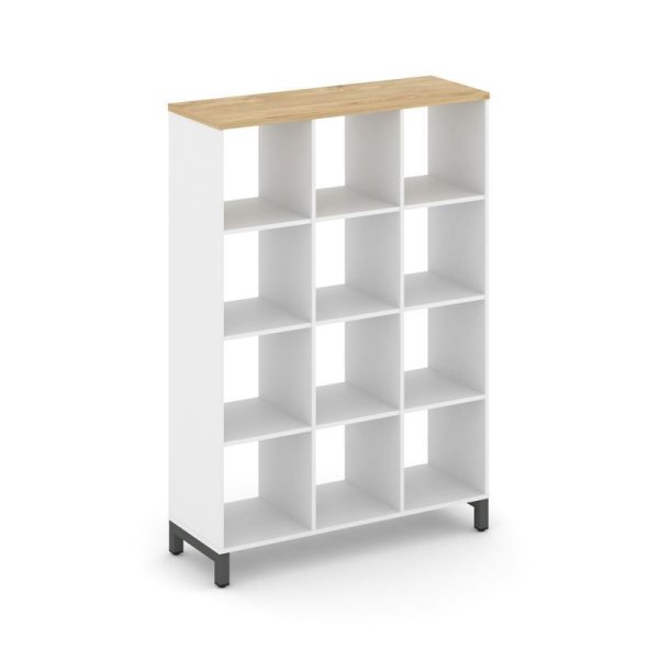 Каркас стеллажа 4 яруса SN.KS-430 (1121х400х1615) (Белый/Тиквуд Светлый/Металл Антрацит)