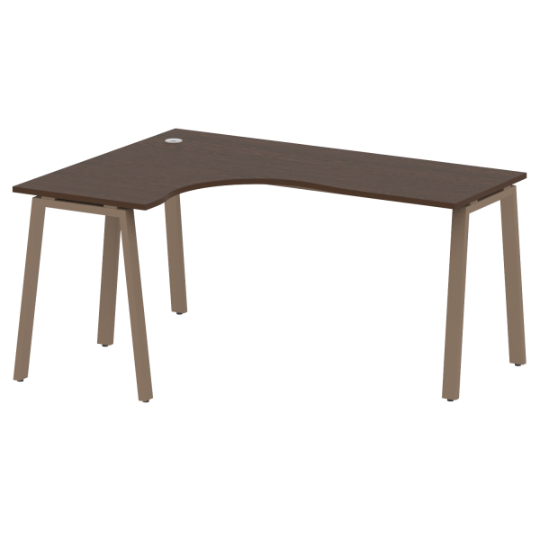 Стол криволинейный левый Metal System Style БА.СА-4 Л 1600x1200x750 (Венге Цаво/Мокко металл)