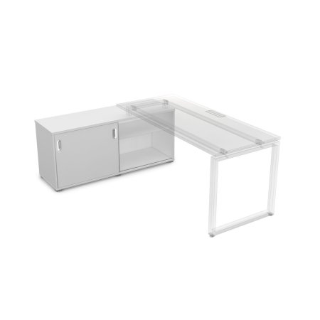 Тумба купе опорная Gloss 9НТ.015 1400x450x620 (Белый премиум)