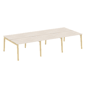 Рабочая станция на деревянных опорах Onix Wood OW.D.RS-6.2.8 3540x1635x750