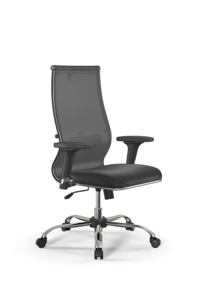 Кресло для руководителя Метта Sit 10 B2-163D - T+Extra /Km00/Wm12/D02P(M09.B21.G20.W01 (Серый | Черный)