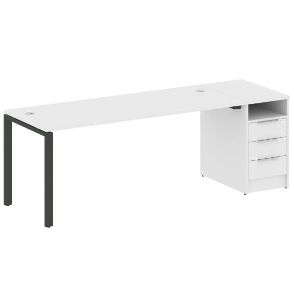 Рабочая станция с опорной тумбой Metal System Style БП.РС-СТП-1.5 2212x720x750