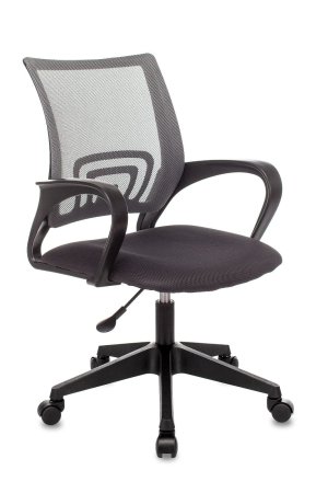 Кресло офисное TopChairs ST-Basic сетка/ткань серый (Компьютерное кресло ST-Basic темно-серый)