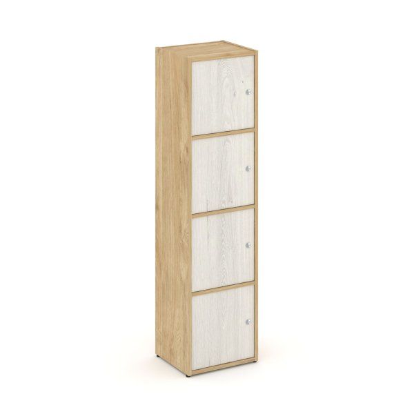 Стеллаж Locker Plus LK.K-004 408x350x1593 (Тиквуд Светлый | Дуб Наварра)