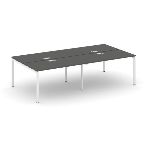 Рабочая станция 2-х сторонняя SN-4P.DRS-044 (3160х1432х750) (Антрацит/Металл Белый)