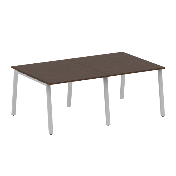 Стол для переговоров (2 столешницы) на А-образном м/к Metal System Style БА.ПРГ-2.1 2000x1235x750 (Венге Цаво/Серый металл)