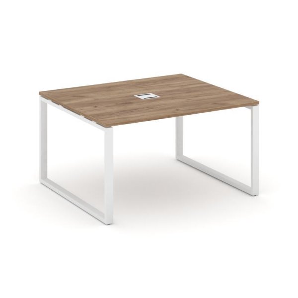 Стол переговорный SN-6O.SPRG-032 (1180х1180х750) (Дуб Табак/Металл Белый)