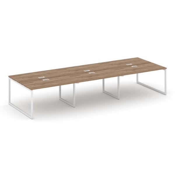 Рабочая станция 2-х сторонняя SN-4O.DRS-074 (4740х1432х750) (Дуб Табак/Металл Белый)