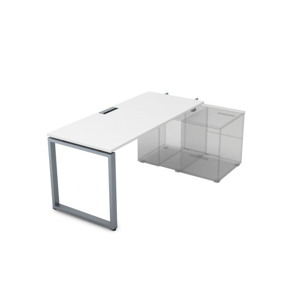 СПН-О.985 Стол системы БЕНЧ прямолинейный,для крепления на тумбу, начальный (1800x800x750) (Белый премиумСерый)