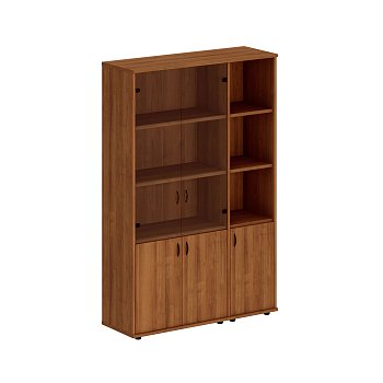 Шкаф комбинированный высокий (стекло + полузакрытый узкий) Престиж Исп.49 1330x460x2030